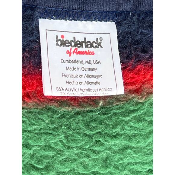 Vintage Biederlack Fleece Aztec Throw Blanket 75x56 Plush Southwestern Tribal - Picture 6 of 8